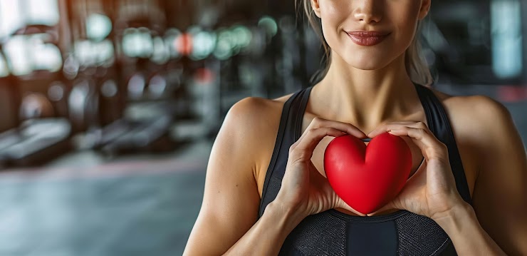 mulher de 30 anos segurando um coração que representa a saúde cardiovascular